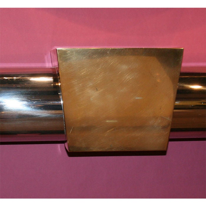 Stainless Steel and Brass Fireplace Surround