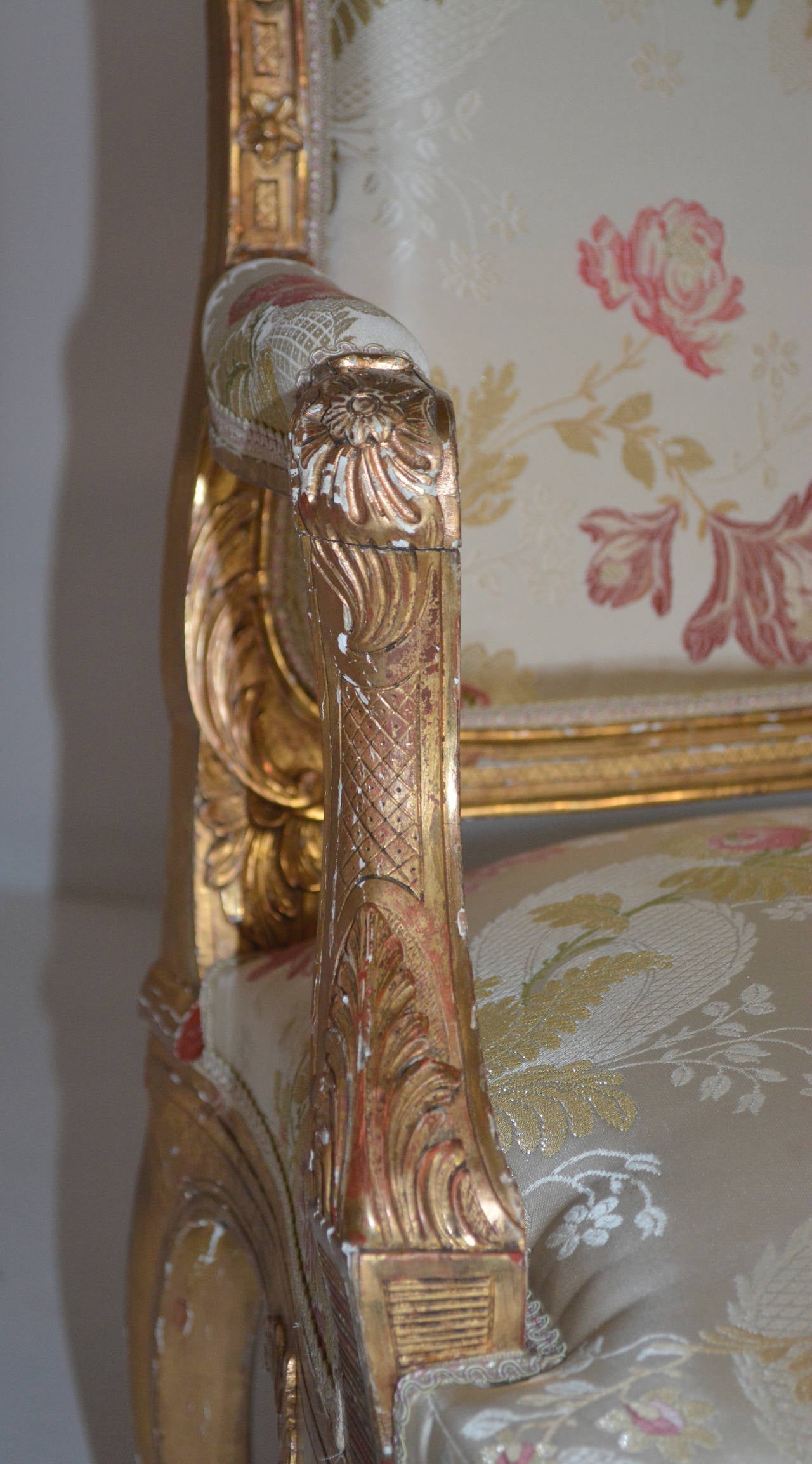 Louis XV Style Giltwood Antique Settee, 19th Century 1