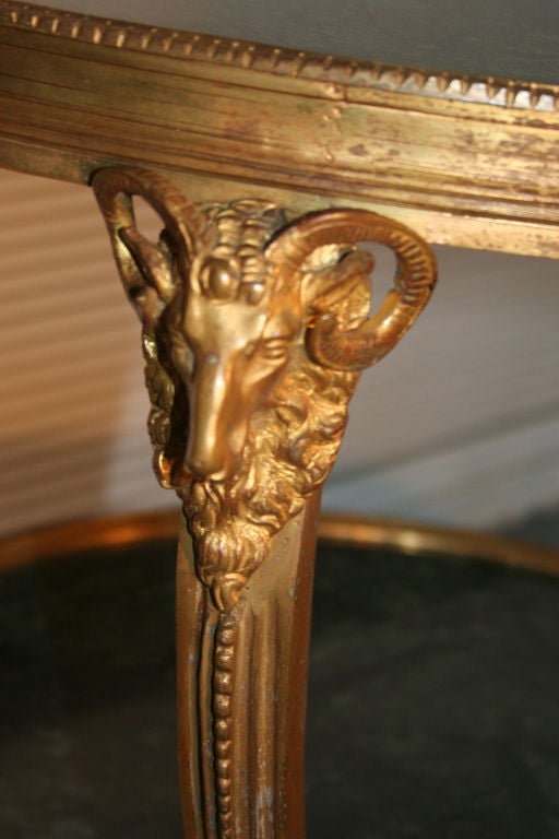 Pair of French Gilt Bronze and Marble Gueridon