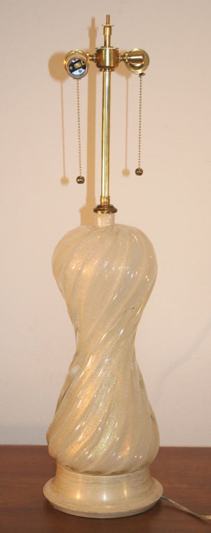 20th Century Pair of Barovier & Toso Murano  Glass Lamps For Sale