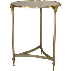 Italian Brass and Nickeled Steel Side Table