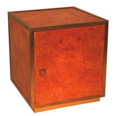 Mid-Century Modern Burl and Brass side table 3