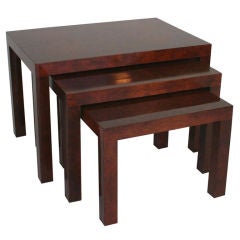 Milo Baughman Mid-Century Modern Burl Nesting Tables 6