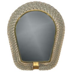 Murano Glass Twisted "Rope" Framed Mirror by Venini
