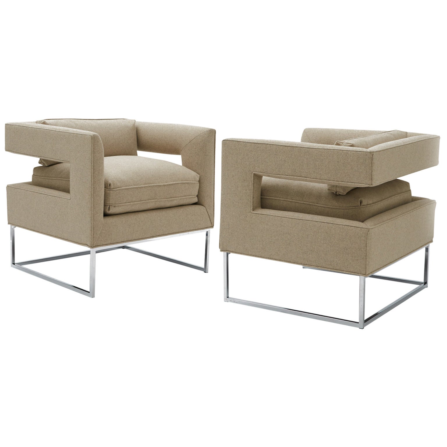 Cut-Out Lounge Chairs by Flair For Sale