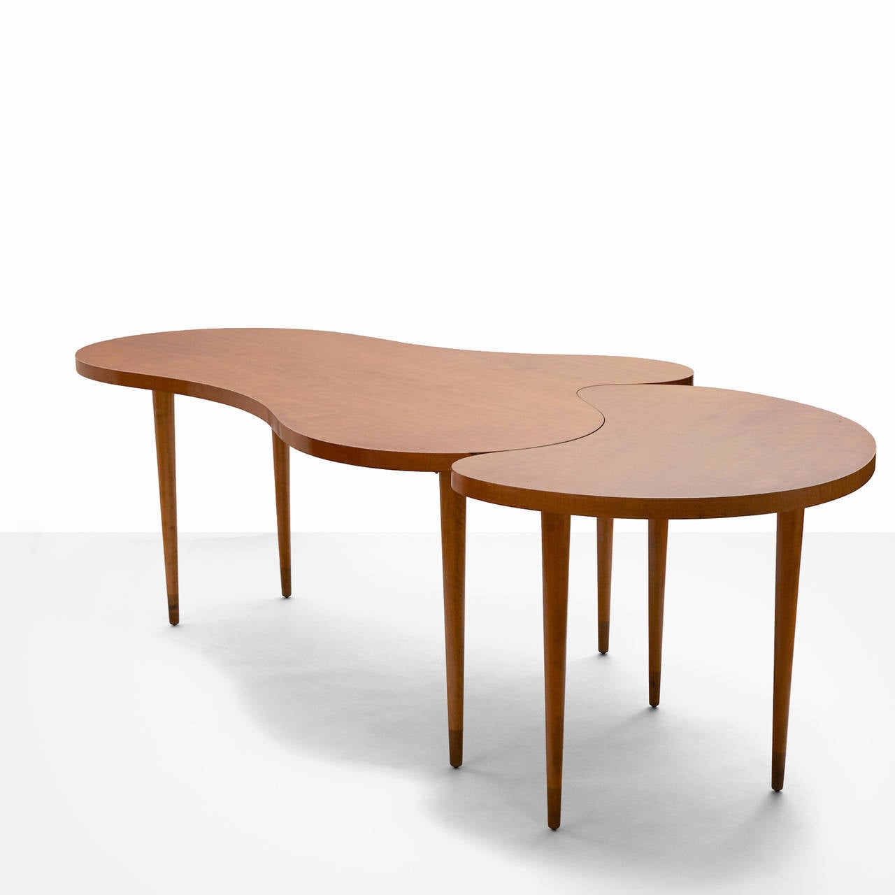 Edmond Spence Two Part Maple Dining Table At 1stdibs A Two Part Dining Table By Edmond Spence Biomorphic Tops With Tapered Legs