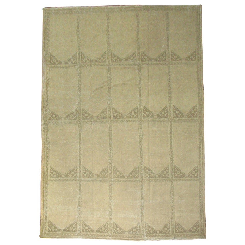 Shabby Chic Antique Turkish Oushak Rug For Sale