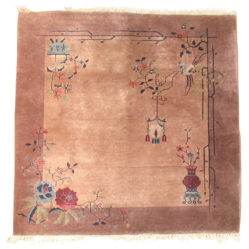 Chinese Art Deco Square Rug