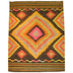 Vintage Turkish Kilim Flat-Weave Rug 2