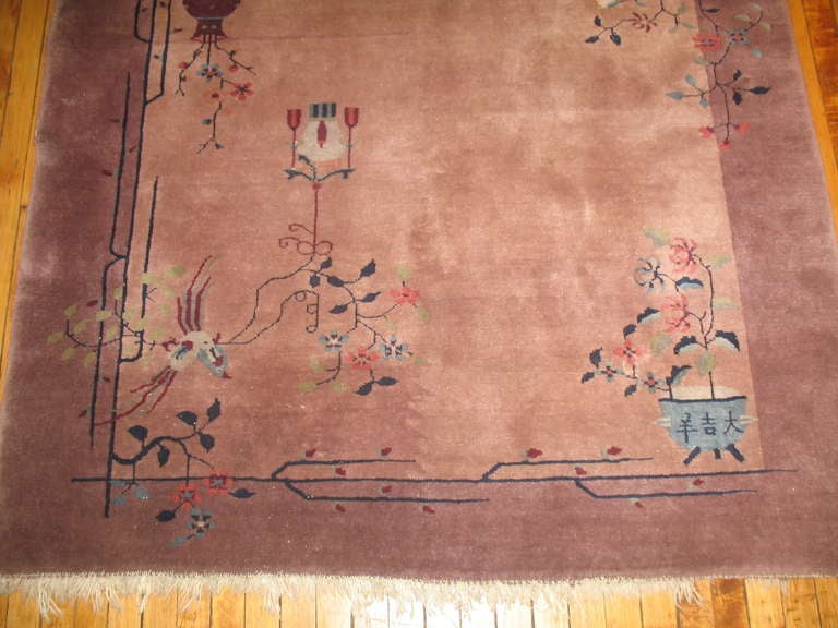 Mid-20th Century Chinese Art Deco Square Rug