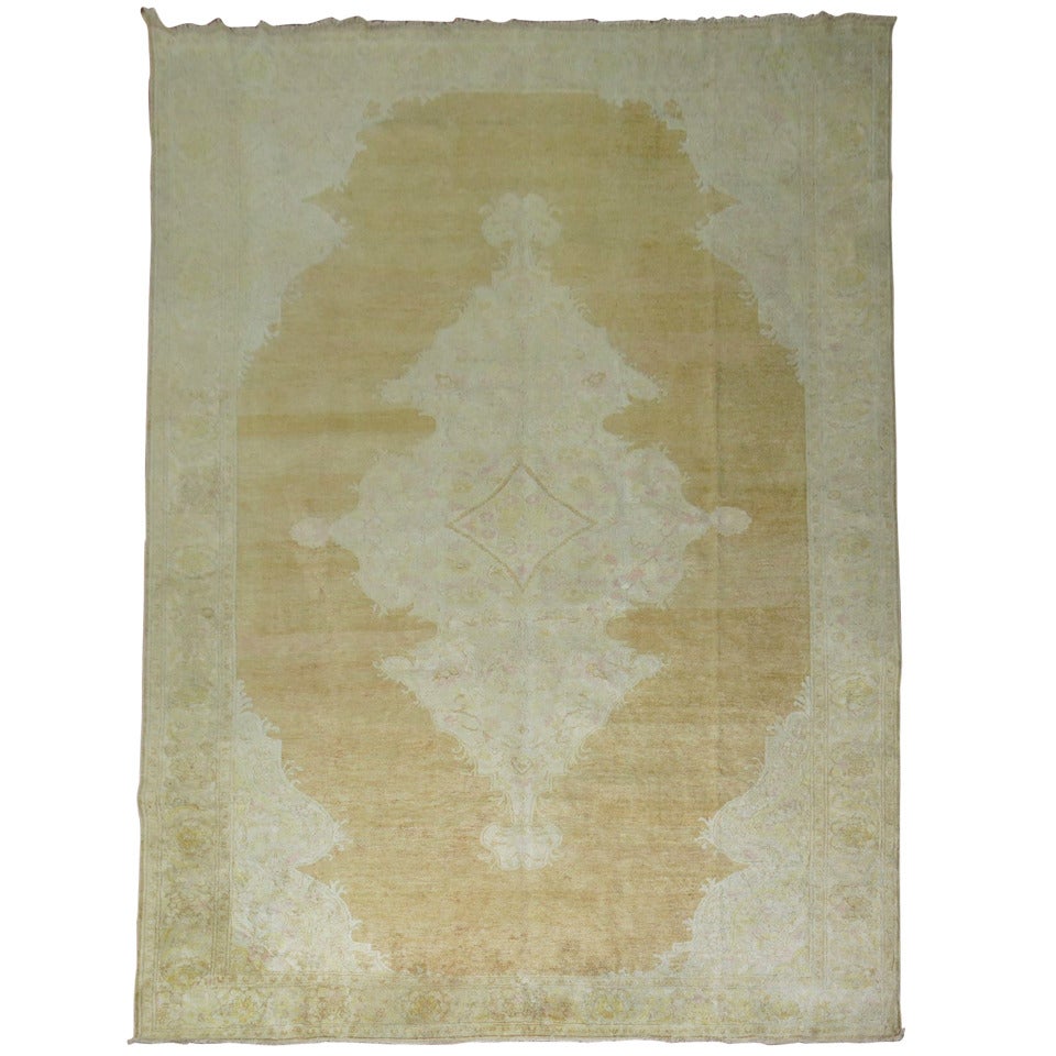 A truly divine room-size Fine Turkish rug woven with mercerized cotton that has a silky sheen to it. 

Measures: 9.2'' x 12.10''.