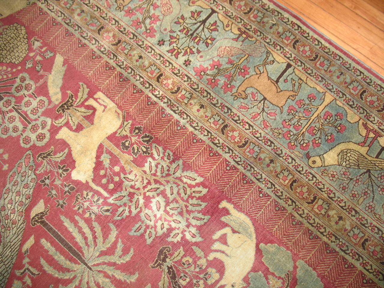 Persian Pictorial Animal Rug at 1stdibs