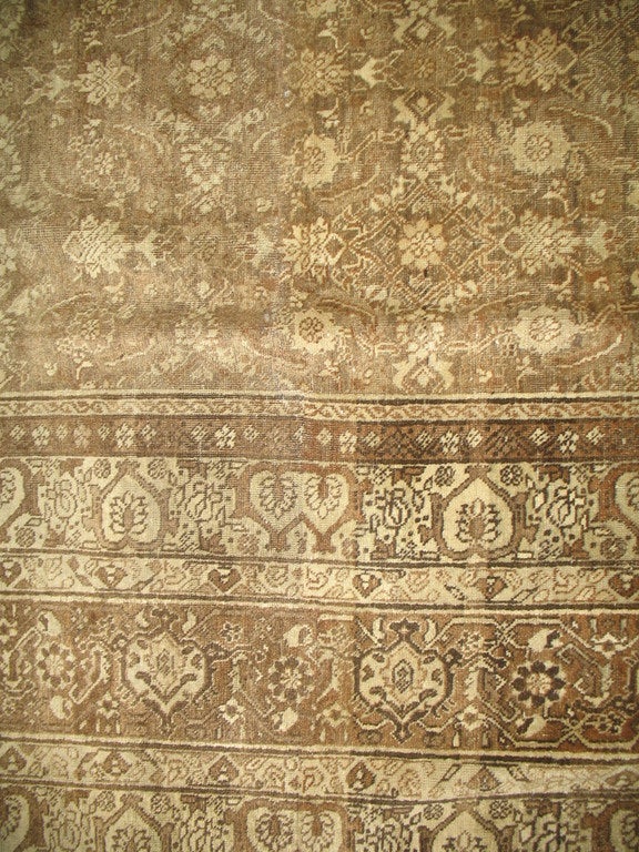 Large Square Brown Persian Tabriz 20th Century Rug For Sale 2
