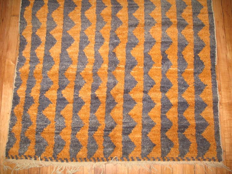 Vintage Turkish Tulu Rug in Orange & Purple In Excellent Condition In New York, NY