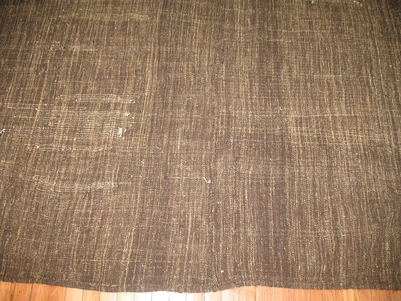 Brown Modern Turkish Minimalist Kilim In Good Condition For Sale In New York, NY