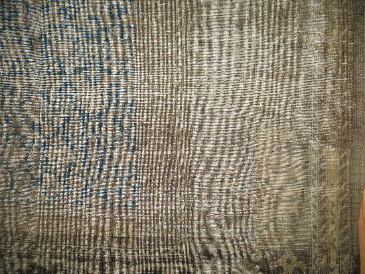 19th Century Antique Light Blue Persian Tabriz Rug
