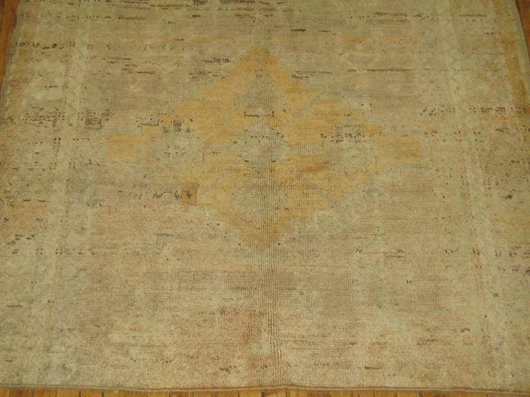 20th Century Gold Antique Turkish Oushak Rug For Sale