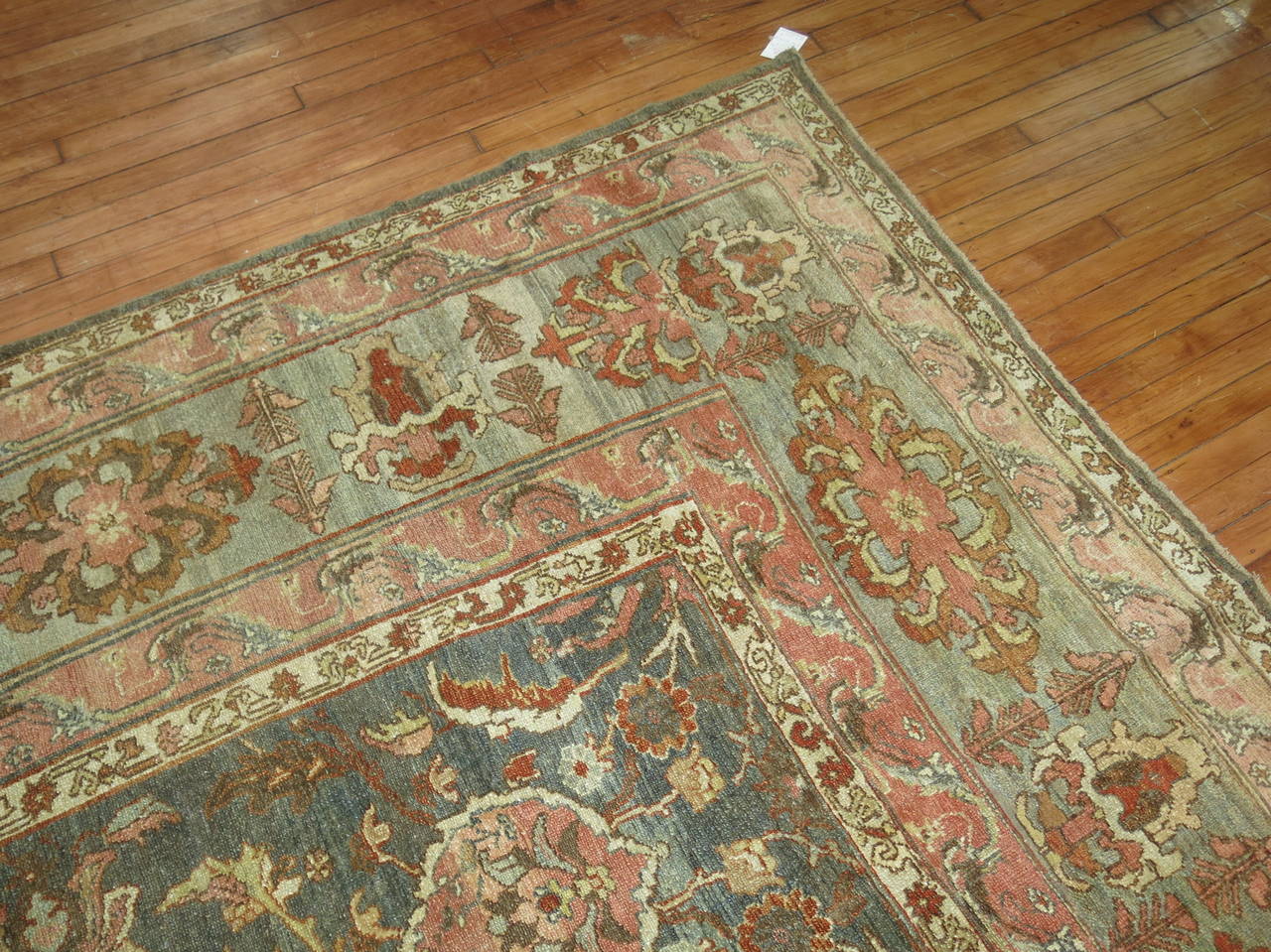 20th Century Exquisite Large Sea Foam Pink Accent Antique Persian Malayer Rug For Sale