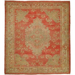 Floral Antique Turkish Ghiordes Rug 9