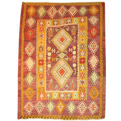 Scandinavian Inspired Vintage Turkish Kilim