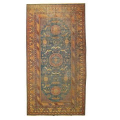 Blue 19th Century Khotan Gallery Rug