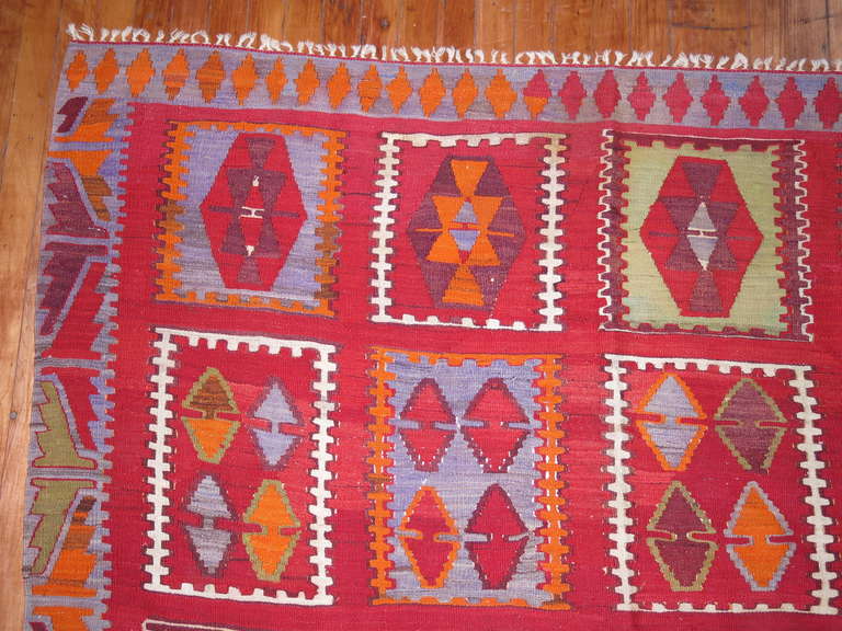 Beautiful Large Antique Turkish Kilim In Good Condition For Sale In New York, NY
