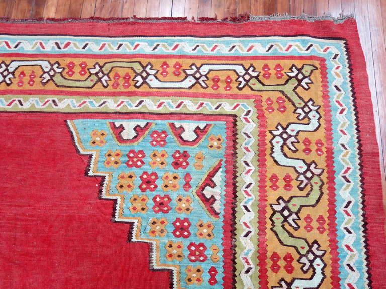 Antique Oushak Kilim In Excellent Condition In New York, NY