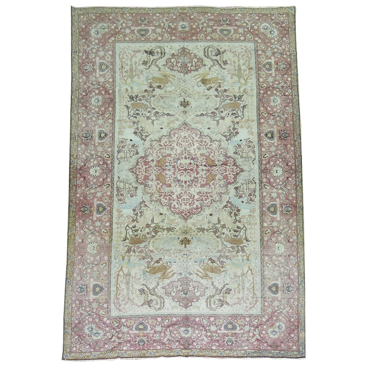 Vintage Turkish Pictorial Rug For Sale at 1stdibs