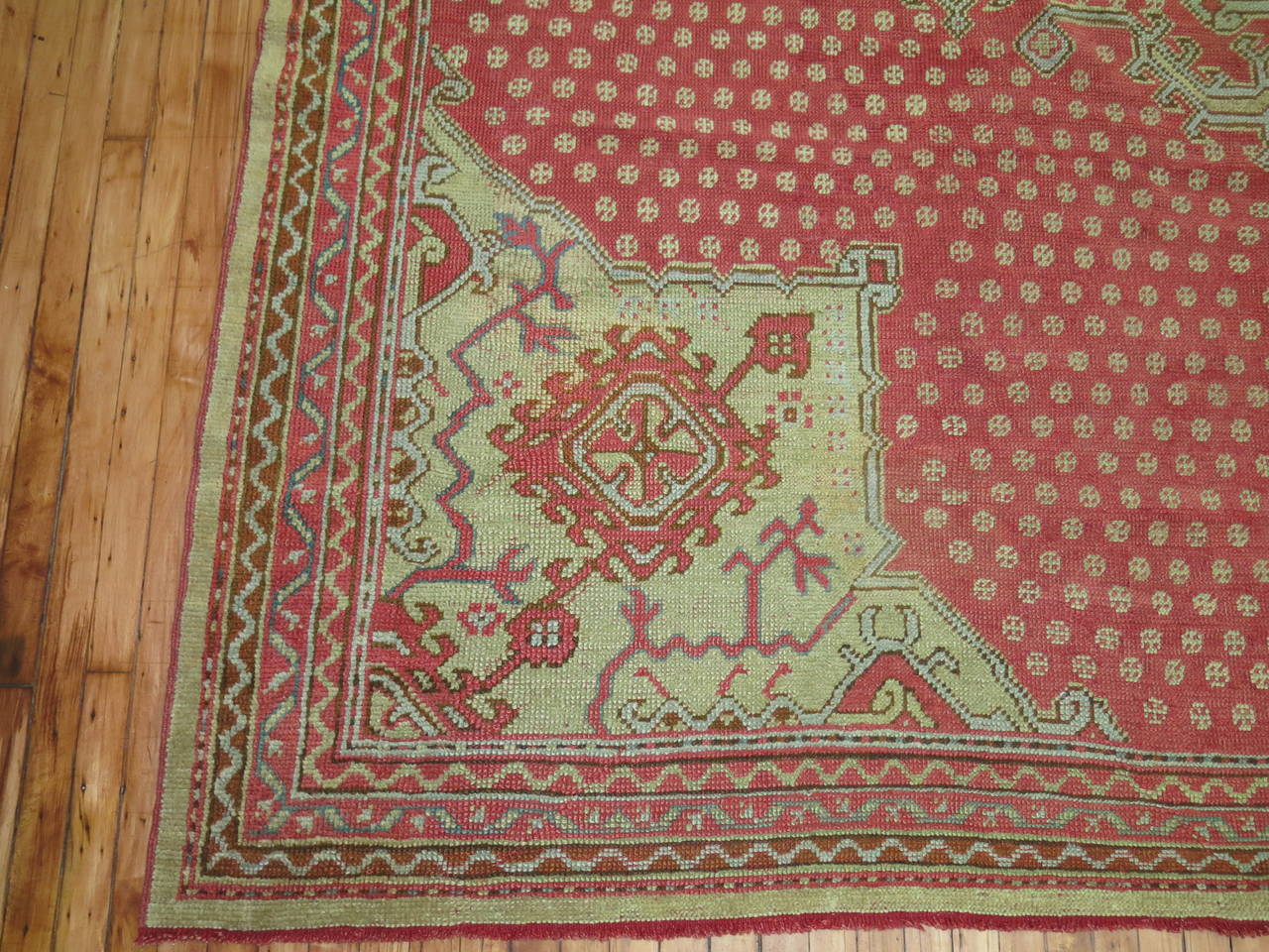 Antique Turkish Oushak Rug For Sale 1