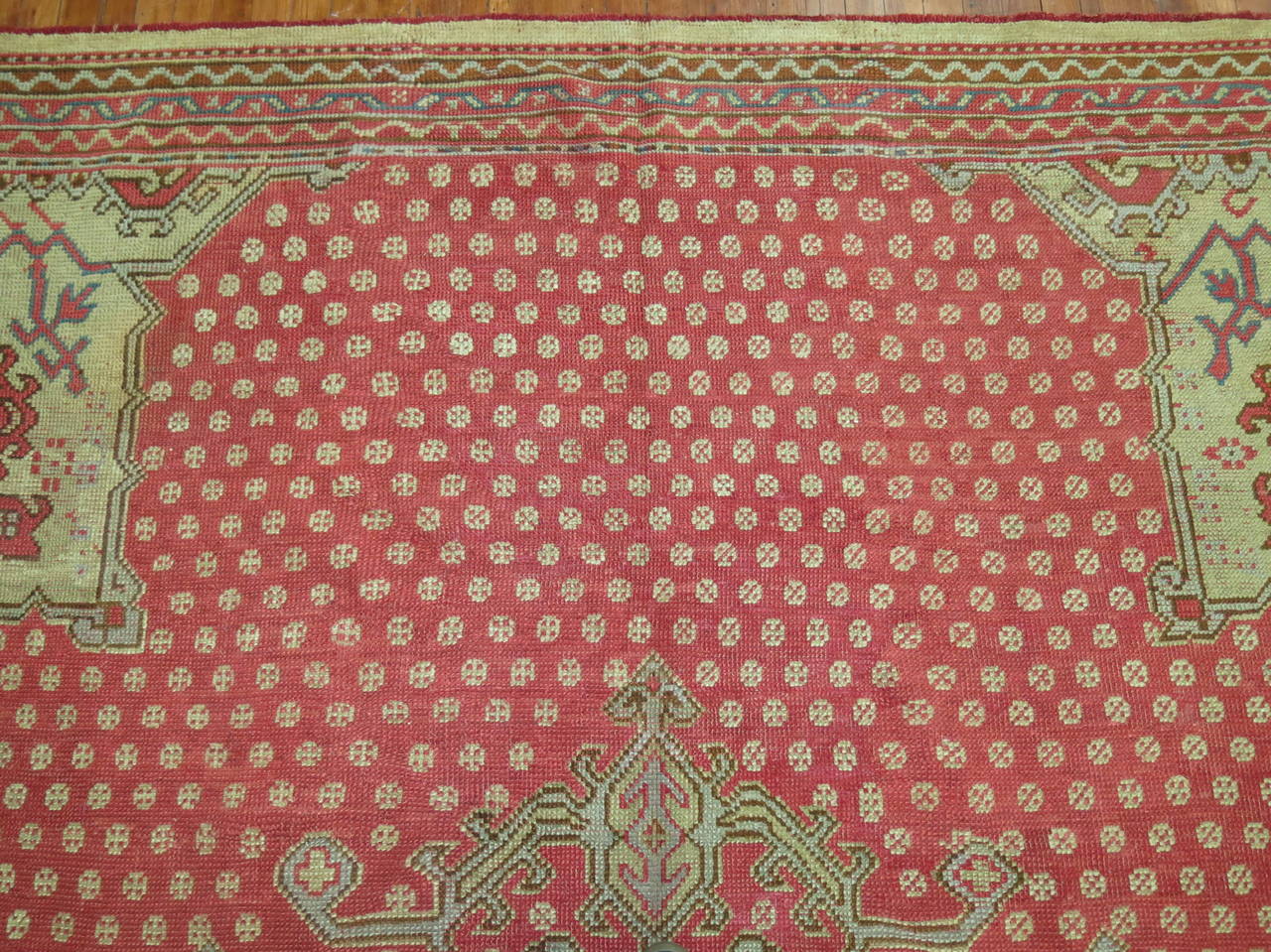 Zabihi Collection Antique Turkish Oushak Rug In Good Condition For Sale In New York, NY