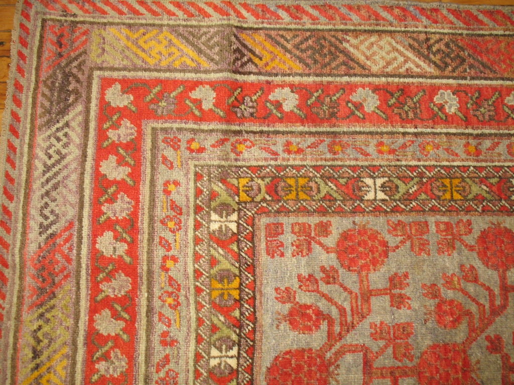 Antique Khotan Pomegranate Rug