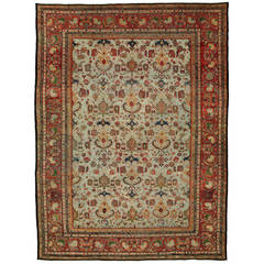 Turquoise Antique Persian Ferehan Rug 6