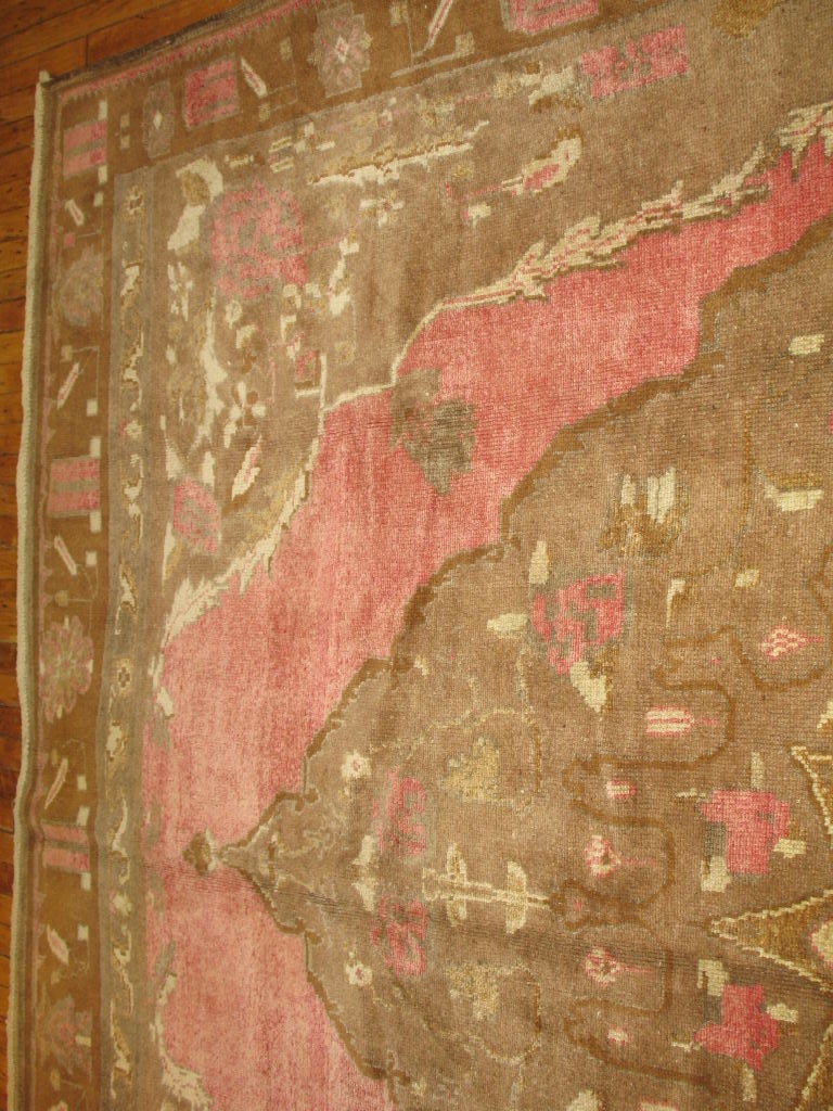 Pink Turkish Kars rug In Excellent Condition In New York, NY