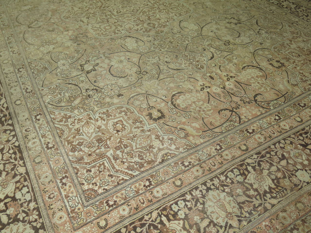 Wool Elegant Palace Size Antique Persian Tabriz For Sale