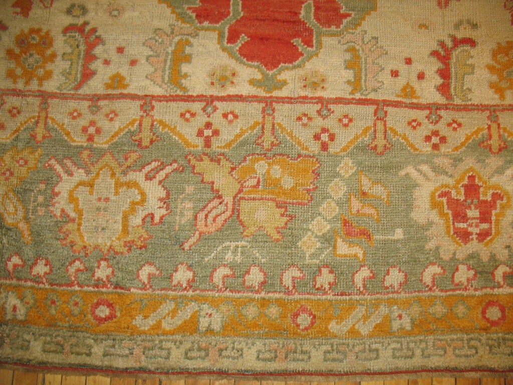 Turkish Antique Oushak Carpet For Sale 2