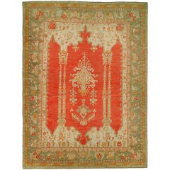 Turkish Antique Oushak Carpet 10