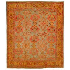 Colorful Antique Turkish Oushak Rug 11