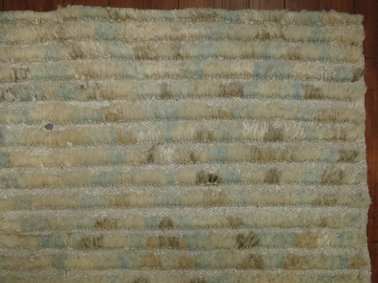 White and Blue Turkish Tulu Runner In Excellent Condition In New York, NY