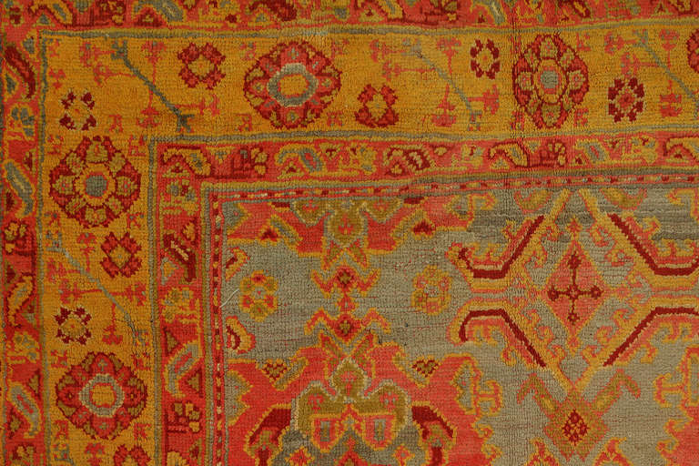 Zabihi Rug Collection Exotic Oversize 20th Century Antique Turkish Oushak Rug In Good Condition For Sale In New York, NY