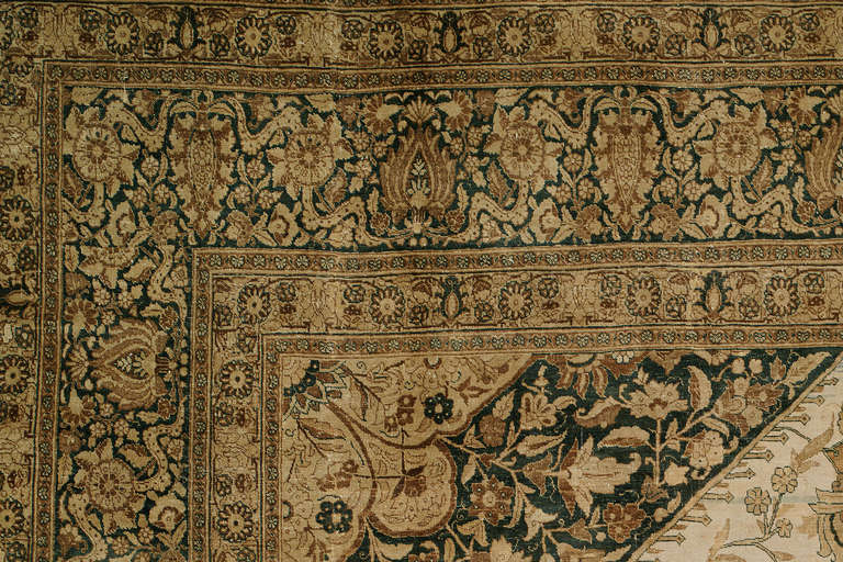 Hand-Knotted Zabihi Collection Late 19th Century Antique Persian Tabriz For Sale