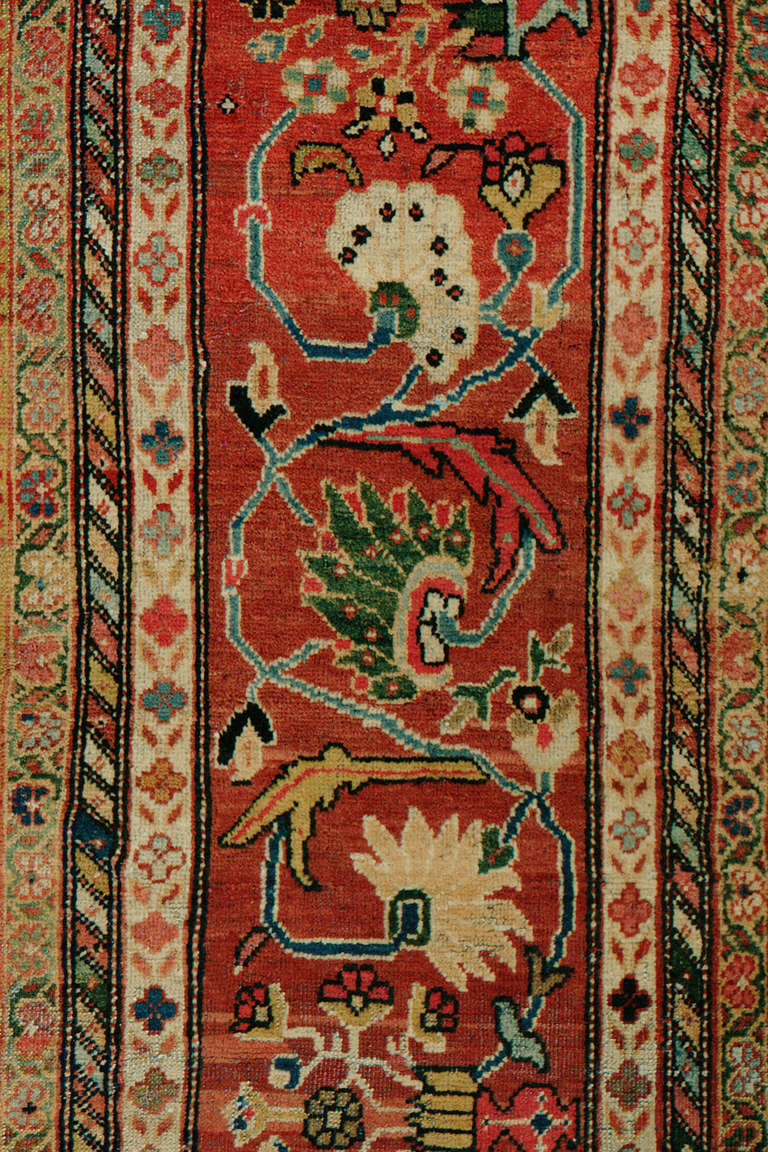 19th Century Turquoise Antique Persian Ferehan Rug
