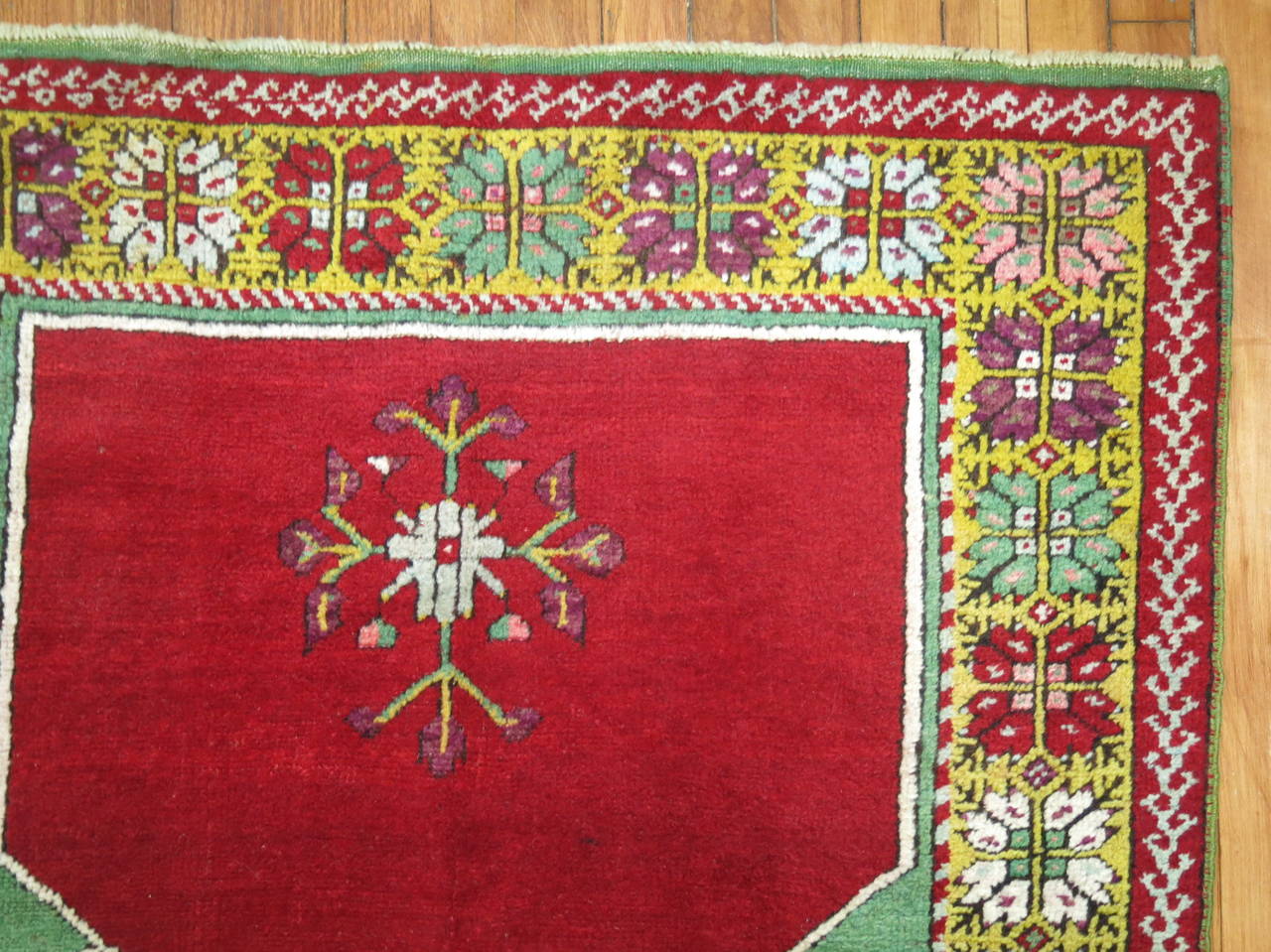 Colorful AntiqueTurkish Melas Runner In Good Condition For Sale In New York, NY