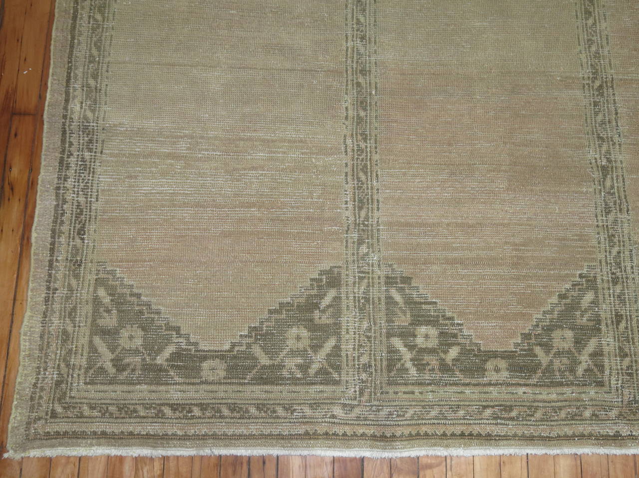 20th Century Shabby Chic Antique Turkish Oushak Rug For Sale