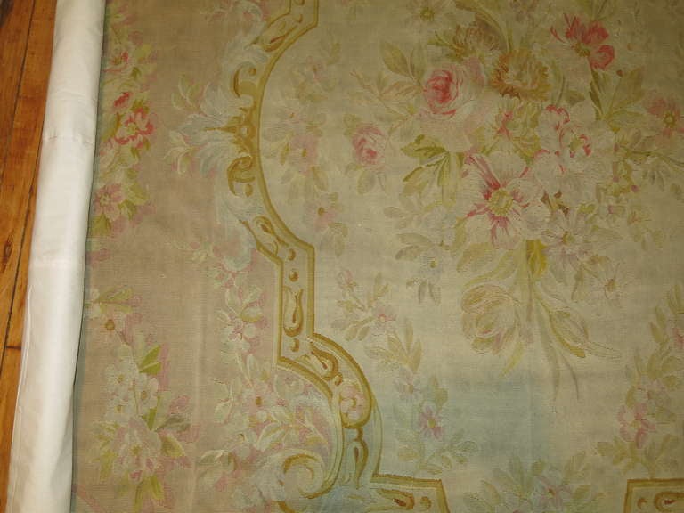 19th Century Antique French Aubusson Carpet