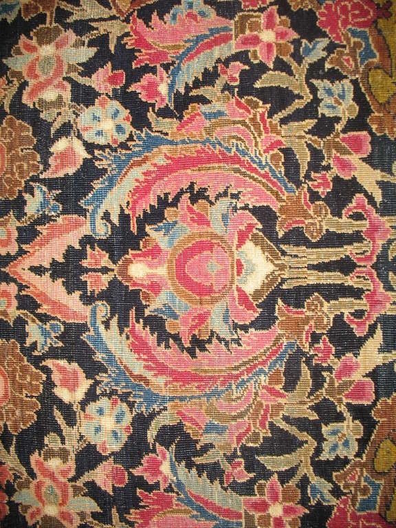 Wool Dramatic Antique Persian Isfahan Rug For Sale