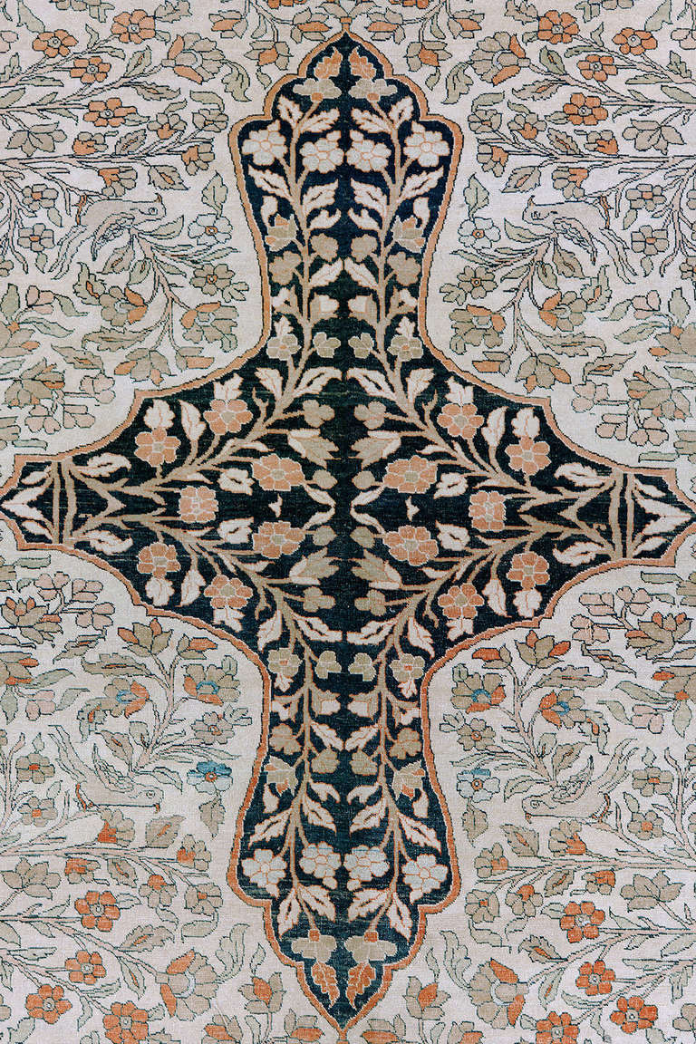 Perse Tapis pictural Paradise ancien Tabriz surdimensionné Tree of Life en vente