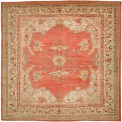 Antique Square Oushak Rug