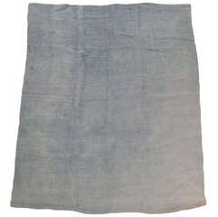 Aqua Blue Minimalist Turkish Kilim