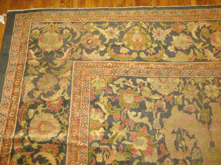 Hand-Woven Green 19th Century Sultanabad Carpet Attributed to Ziegler and Co For Sale