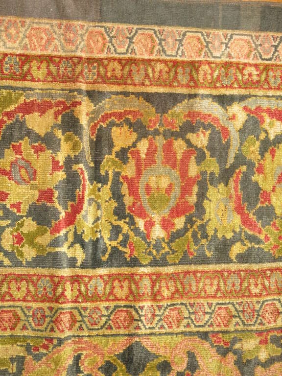 Green 19th Century Sultanabad Carpet Attributed to Ziegler and Co For Sale 3